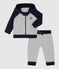 Ensemble jogging molleton bébé. bleu SMOKING/blanc MARSHMALLOW