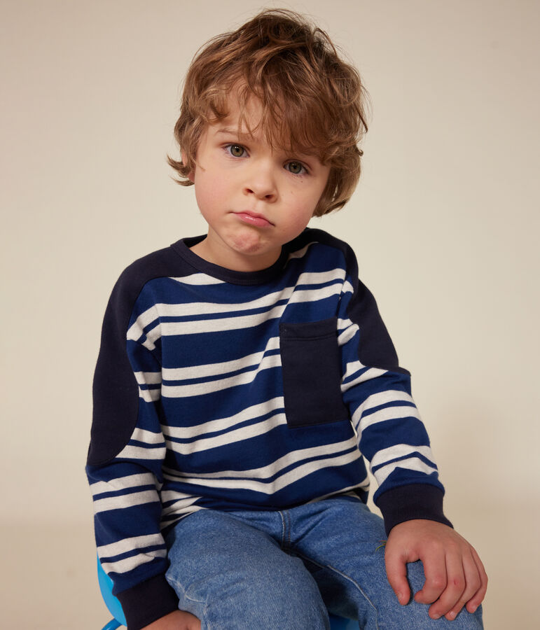 Sweatshirt en coton &eacute;pais enfant gar&ccedil;on bleu MEDIEVAL/ MONTELIMAR