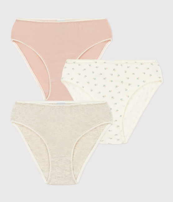 Lot de 3 culottes fleurs en coton et élasthanne fille variante 1