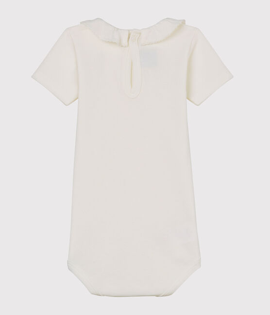 Body manches courtes bébé à collerette blanc MARSHMALLOW