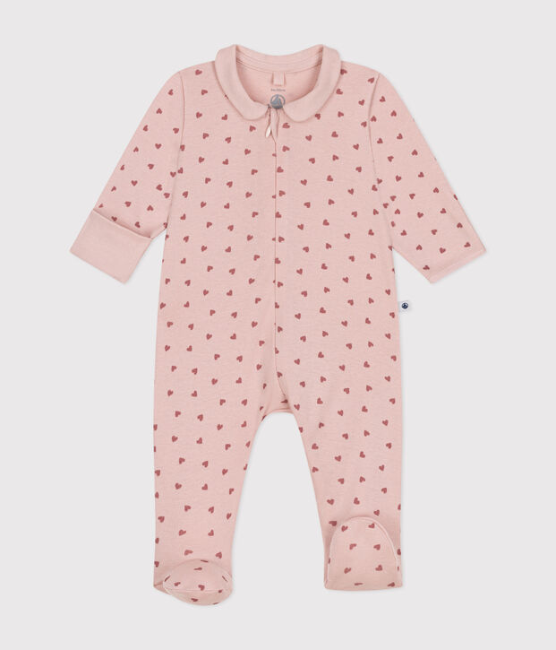 Pyjama imprim&eacute; en coton b&eacute;b&eacute; rose/rose