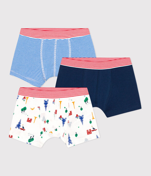 Lot de 3 boxers Paris en coton enfant multicouleur