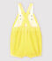 Salopette courte en seersucker rayé bébé fille jaune SHINE/blanc MARSHMALLOW