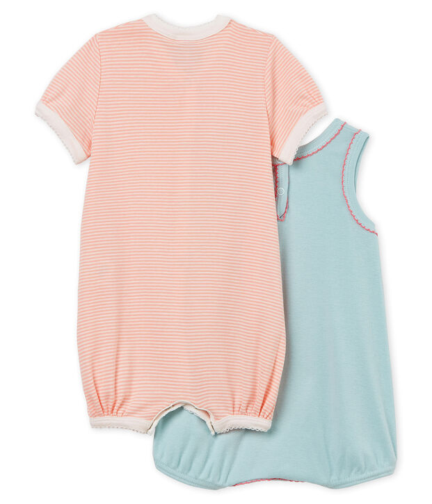 Duo de combicourts b&eacute;b&eacute; fille en c&ocirc;te multicouleur