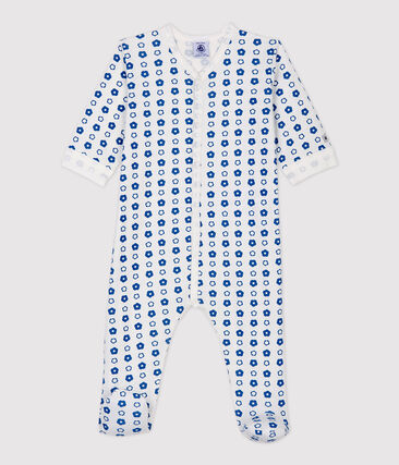 PETIT BATEAU - Dors-bien bébé fleurs rétro côte 1x1 en coton biologique