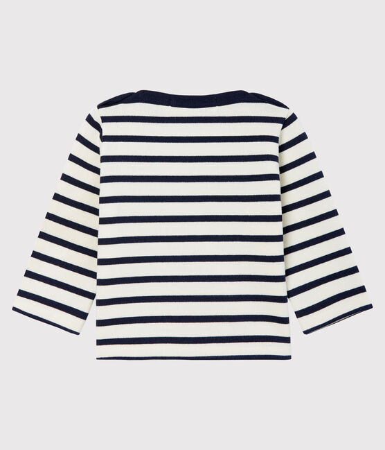 Marinière iconique bébé beige COQUILLE/bleu SMOKING