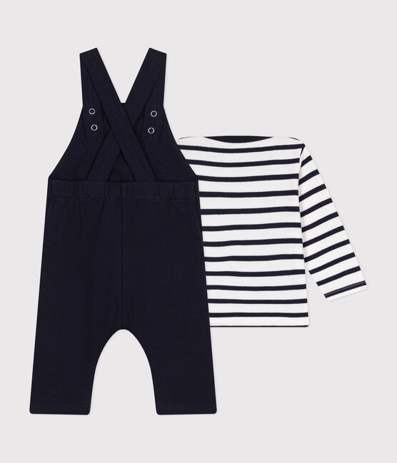 Ensemble salopette et marinière en jersey épais bébé variante 1