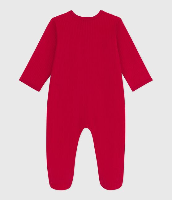 Pyjama bébé en velours uni rouge TERKUIT