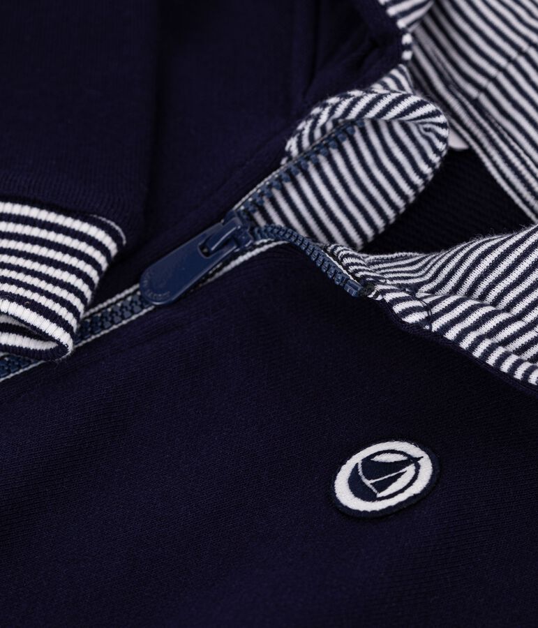 Sweatshirt &agrave; capuche b&eacute;b&eacute; en coton d&eacute;tails ray&eacute;s bleu SOIR