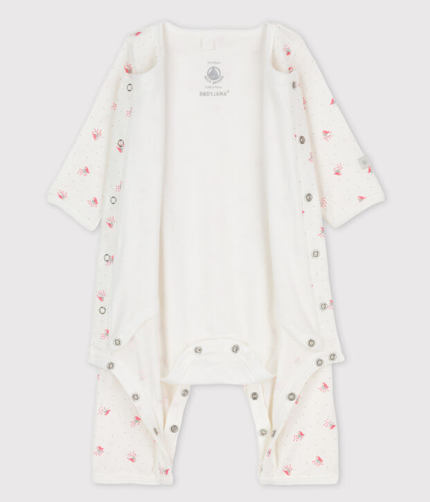 Bodyjama sans pieds b&eacute;b&eacute; en coton biologique blanc/multicouleur