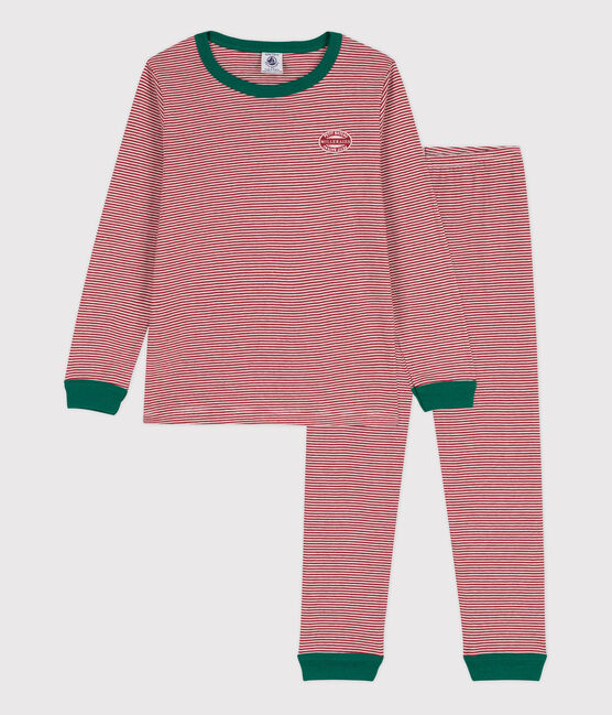 Pyjama milleraies en coton enfant STOP/ MARSHMALLOW