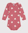 Body manches longues en coton bébé rose ROSEWOOD/ MARSHMALLOW