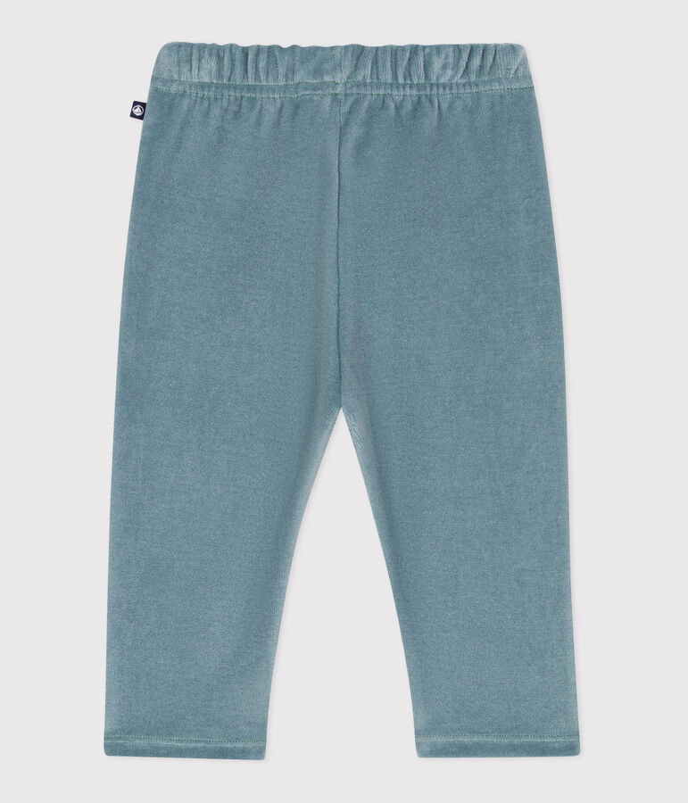 Pantalon b&eacute;b&eacute; en bouclette velours uni bleu GOBELIN