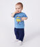 T-shirt bébé en coton à manches courtes uni bleu ALASKA
