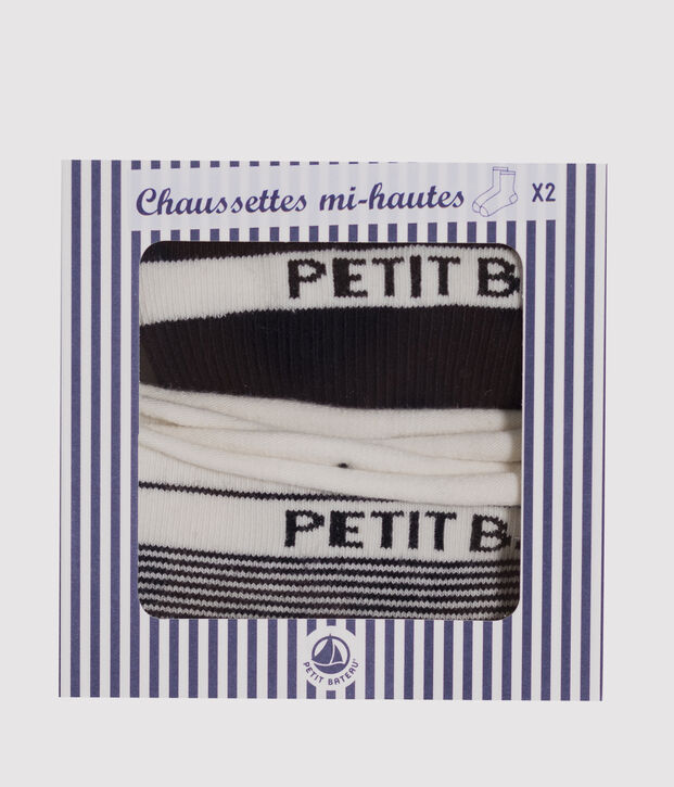 Lot de 2 paires de chaussettes femme bleu marine