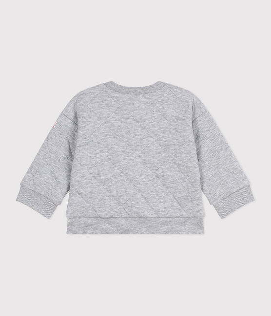Cardigan bébé en coton épais uni gris FUMEE CHINE