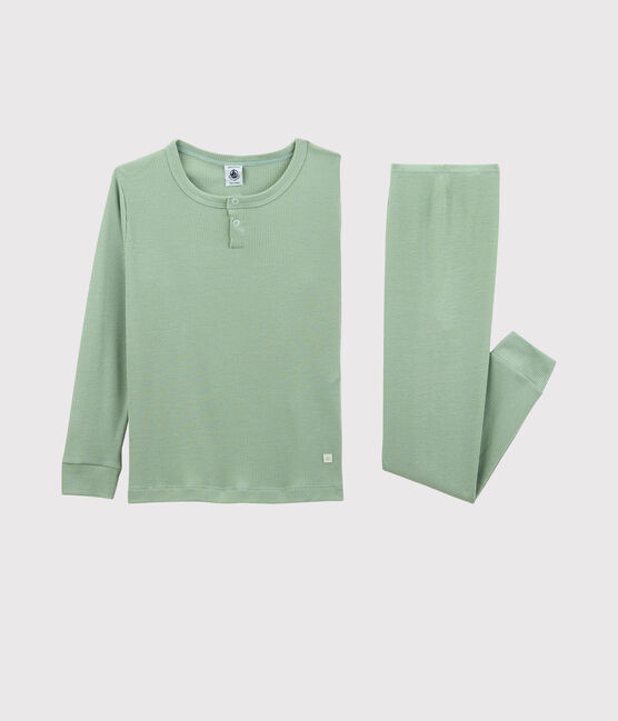 Pyjama uni en coton lyocell enfant vert HERBIER