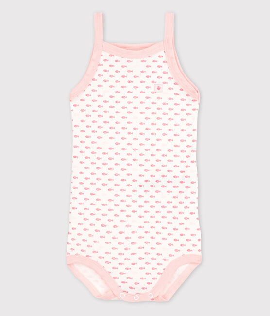 Body à bretelles bébé fille blanc ECUME/rose MINOIS/ MULTICO