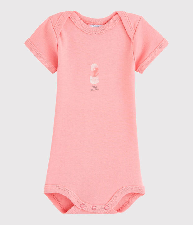 Body manches courtes b&eacute;b&eacute; fille rose
