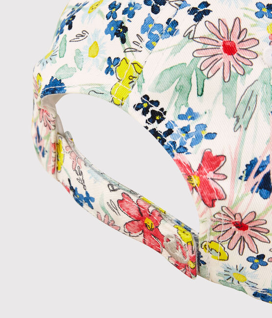 Casquette imprimée à fleurs enfant fille blanc MARSHMALLOW/blanc MULTICO