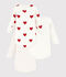 Lot de bodies manches longues c&oelig;ur b&eacute;b&eacute; en coton multicouleur
