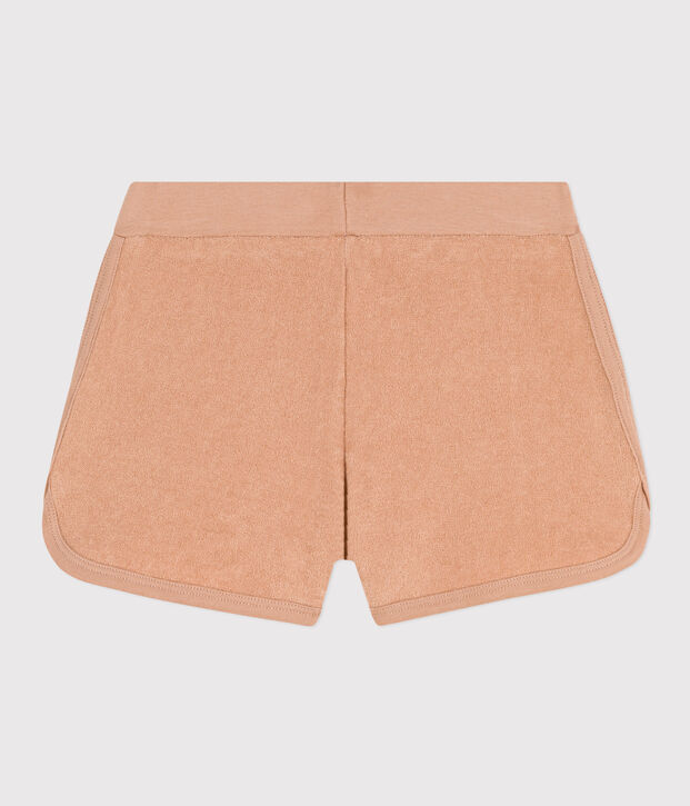 Short en bouclette &eacute;ponge enfant fille beige