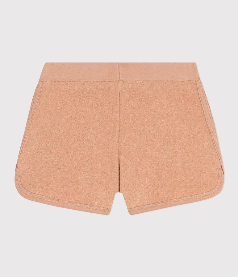 Short en bouclette &eacute;ponge enfant fille beige VINTAGE