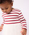 Robe b&eacute;b&eacute; bi-mati&egrave;re manches longues rouge/rouge