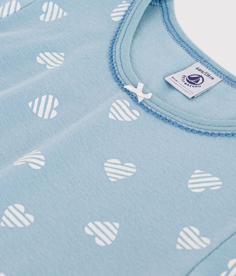 Chemise de nuit enfant en coton manches courtes imprim&eacute; c&oelig;urs MIMI/ ECUME
