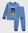 Pyjama enfant en velours &agrave; motif Paris bleu