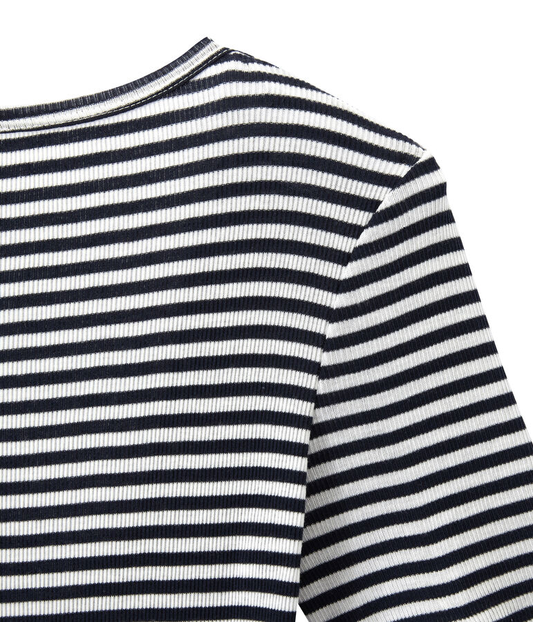 Body femme en coton seconde peau bleu SMOKING/blanc LAIT