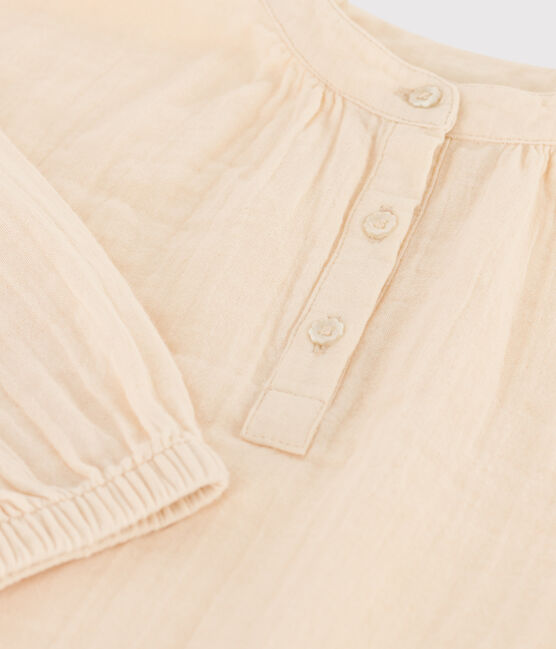 Blouse en gaze de coton enfant fille écru AVALANCHE