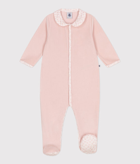 Pyjama bébé en velours avec col rose SALINE