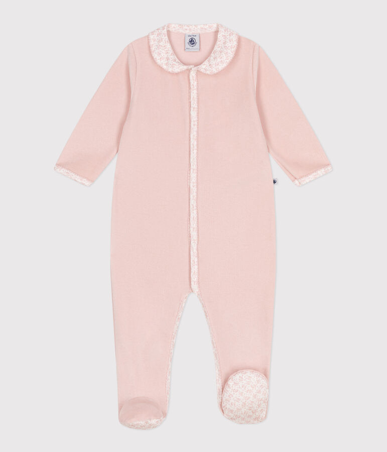 Pyjama b&eacute;b&eacute; en velours avec col rose SALINE