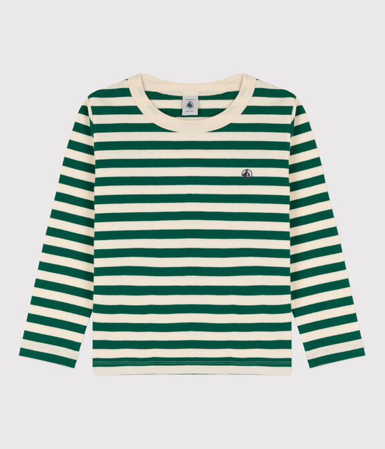 Tee-shirt manches longues en coton enfant garçon EVERGREEN/ AVALANCHE