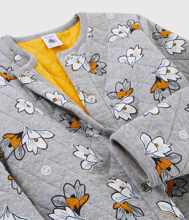 Cardigan en tubique enfant fille gris SUBWAY/blanc MULTICO