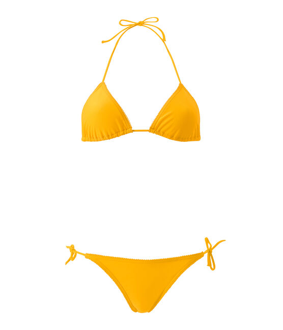 Maillot de bain femme 2 pièces uni orange FUSION