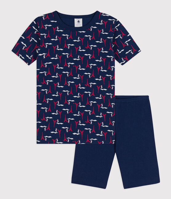 Pyjacourt ajusté en coton enfant bleu MEDIEVAL/blanc MULTICO