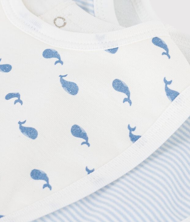 Lot de bavoirs b&eacute;b&eacute; en coton imprim&eacute; baleine multicouleur