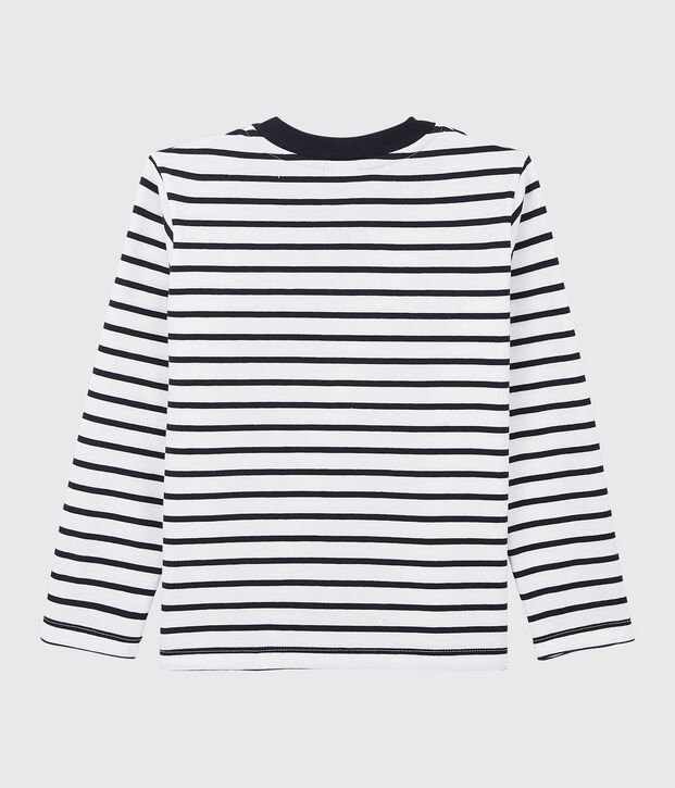Tee-shirt en jersey enfant fille - gar&ccedil;on blanc/bleu