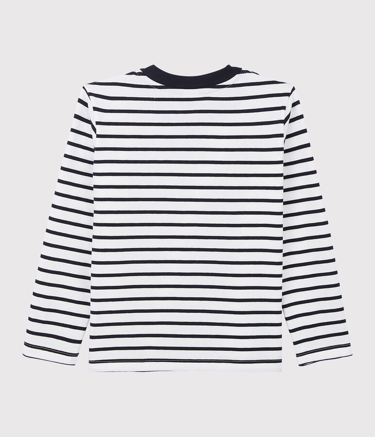 Tee-shirt en jersey enfant fille - gar&ccedil;on blanc/bleu