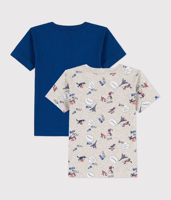 Lot de 2 tee shirts manches courtes imprimé Paris petit garçon en coton biologique variante 1