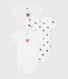 Lot de 3 bodies manches courtes en coton cœurs rayés bébé