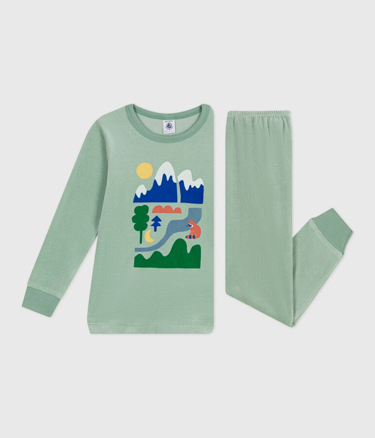 Pyjama enfant en velours vert SAULE