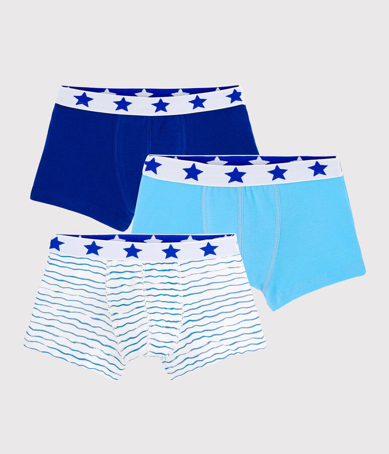 Lot de 3 boxers bleu oc&eacute;an petit gar&ccedil;on multicouleur