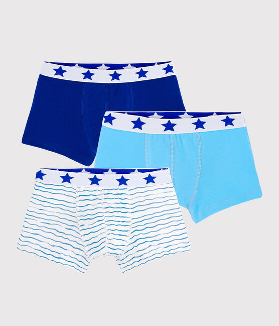 Lot de 3 boxers bleu océan petit garçon variante 1
