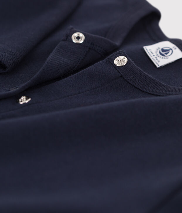 Cardigan &agrave; pressions en coton &eacute;pais Femme bleu marine