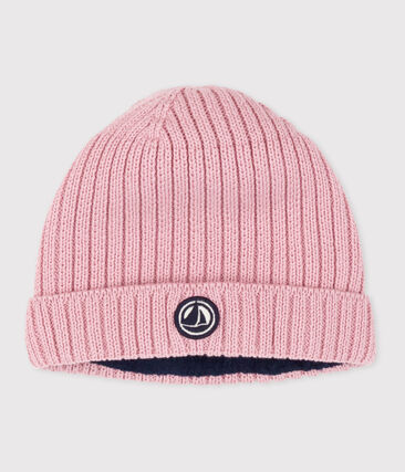 Bonnet bébé en tricot doublé en polaire