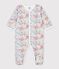 Pyjama b&eacute;b&eacute; en tubique imprim&eacute; &agrave; fleurs blanc/multicouleur