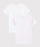 Lot de 2 tee-shirts manches courtes milleraies rose petite fille en côte variante 1